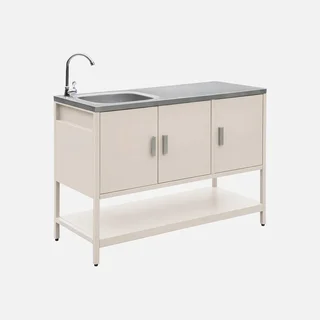 Outdoor-Küche Edelstahl 120 cm mit Spüle und Stauraum Naxos