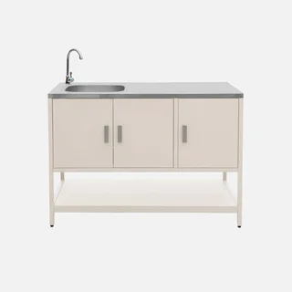 Outdoor-Küche Edelstahl 120 cm mit Spüle und Stauraum Naxos