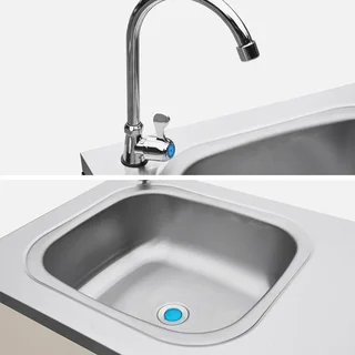 Outdoor-Küche Edelstahl 120 cm mit Spüle und Stauraum Naxos