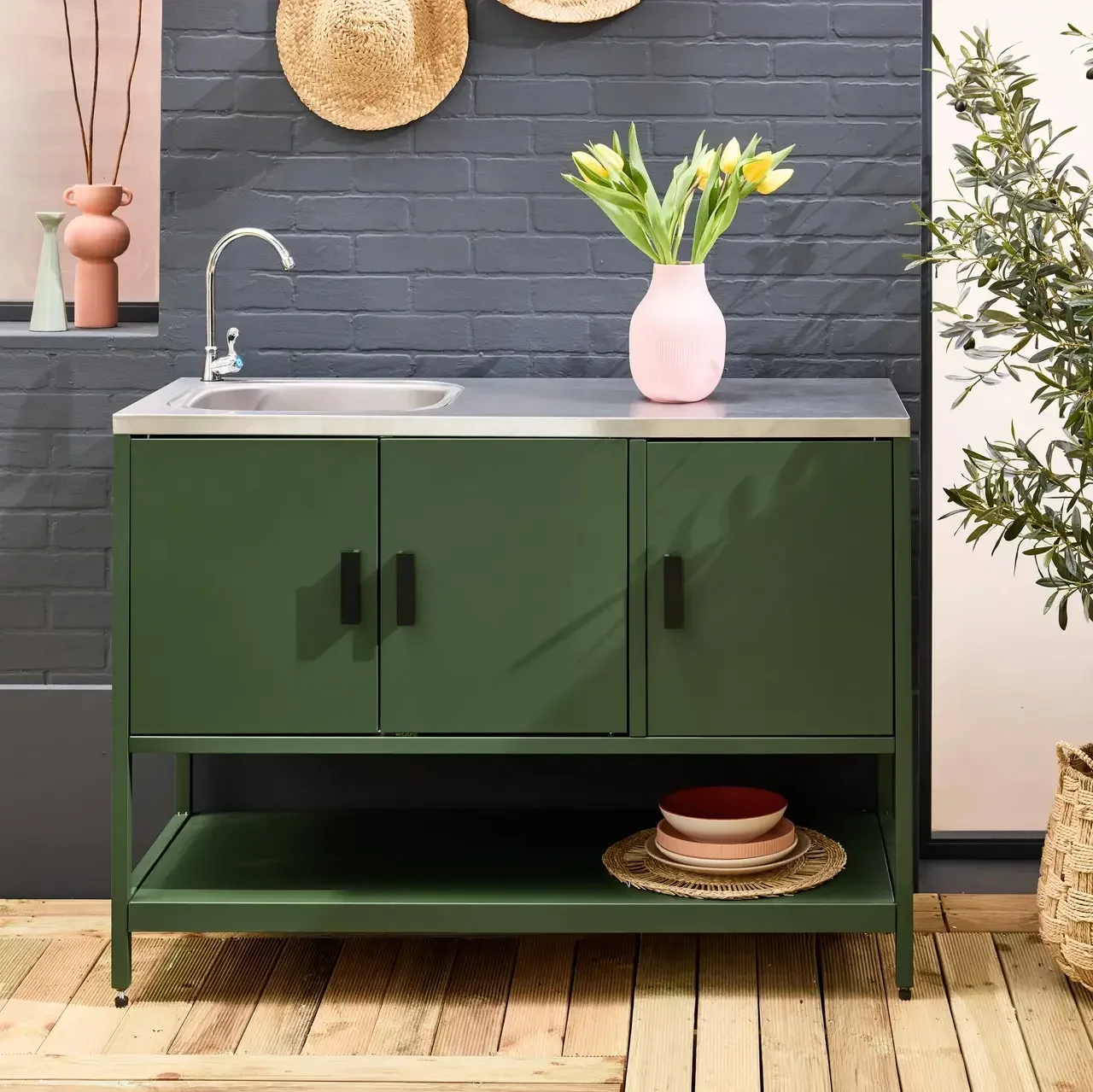 Cuisine extérieure inox avec évier 120 cm Naxos