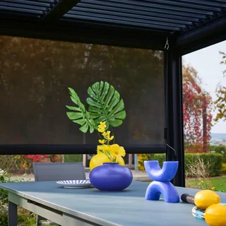 Pergola Verticale Autoportante Palace 3m Alluminio Textilene Antracite Protezione Solare Giardino Terrazzo