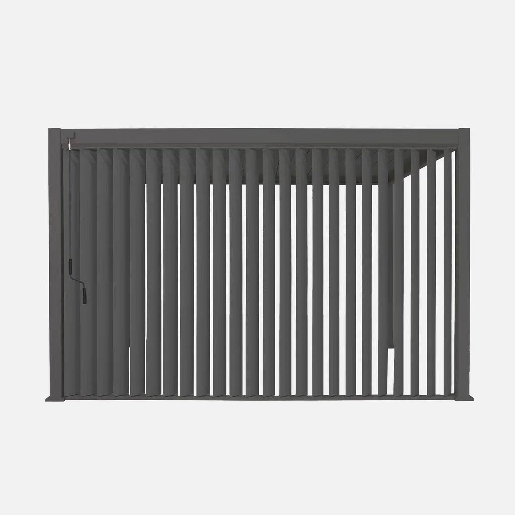 Vertical sunshade panel 4m bioclimatic pergola Triomphe adjustable aluminum slats