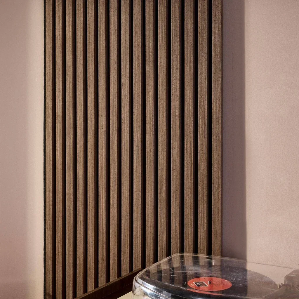 Panneaux acoustiques muraux noyer tasseaux décoratifs 120x60 cm