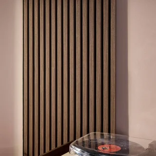 Panneaux acoustiques muraux noyer tasseaux décoratifs 120x60 cm