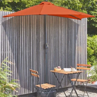 Parasol balcon demi-rond 2,5m mât central aluminium UV protection