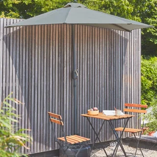 Parasol balcon demi-rond 2,5m mât central aluminium UV