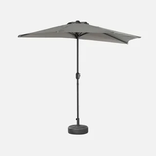 Parasol balcon demi-rond 2,5m mât central aluminium UV