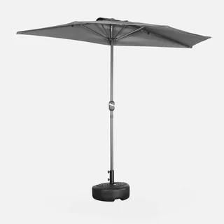 Parasol balcon demi-rond 2,5 m mât central aluminium UV protection