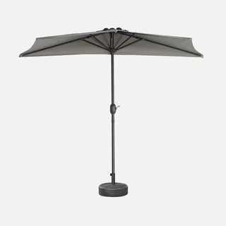 Parasol balcon demi-rond 2,5m mât central aluminium UV