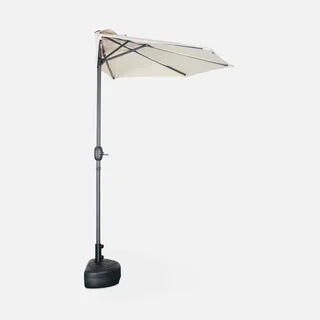 Parasol balcon demi-rond 2,5m mât central aluminium anti-UV