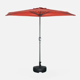 Parasol balcon demi-rond 2,5m mât central aluminium UV protection