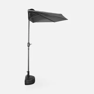 Parasol balcon demi-rond 2,5 m mât central aluminium UV protection