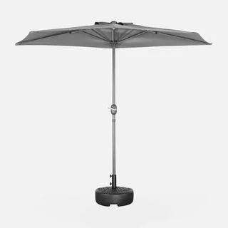 Parasol balcon demi-rond 2,5 m mât central aluminium UV protection