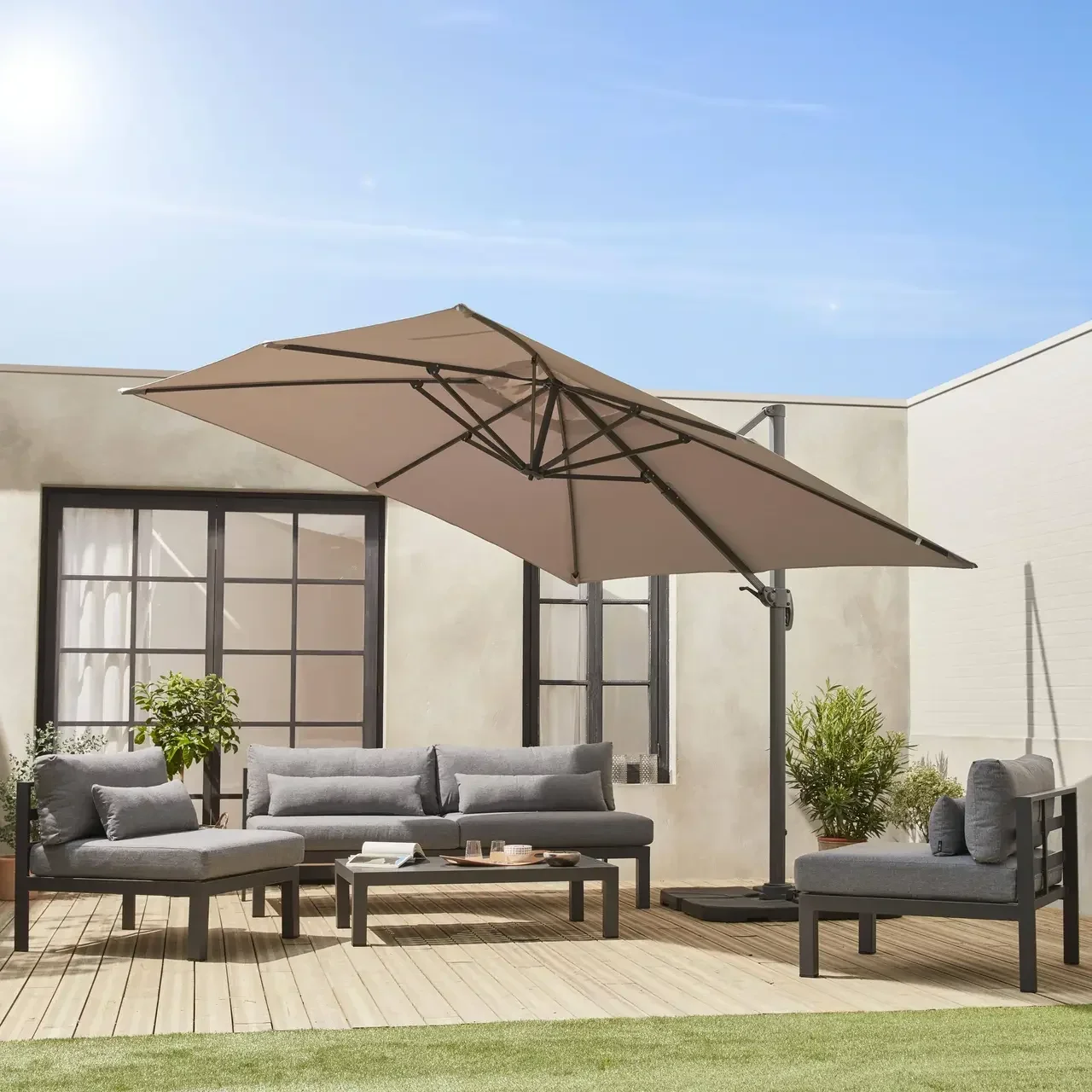 Toile de rechange parasol déporté carré 3x3m Falgos anti-UV hydrofuge