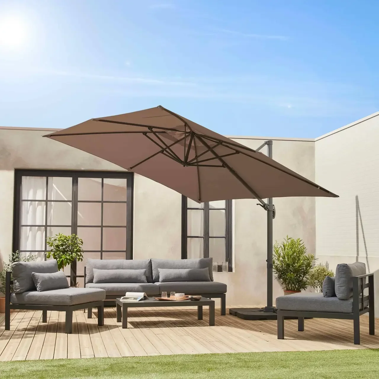 Toile de rechange parasol déporté Falgos 3x3m anti-UV 240g/m²