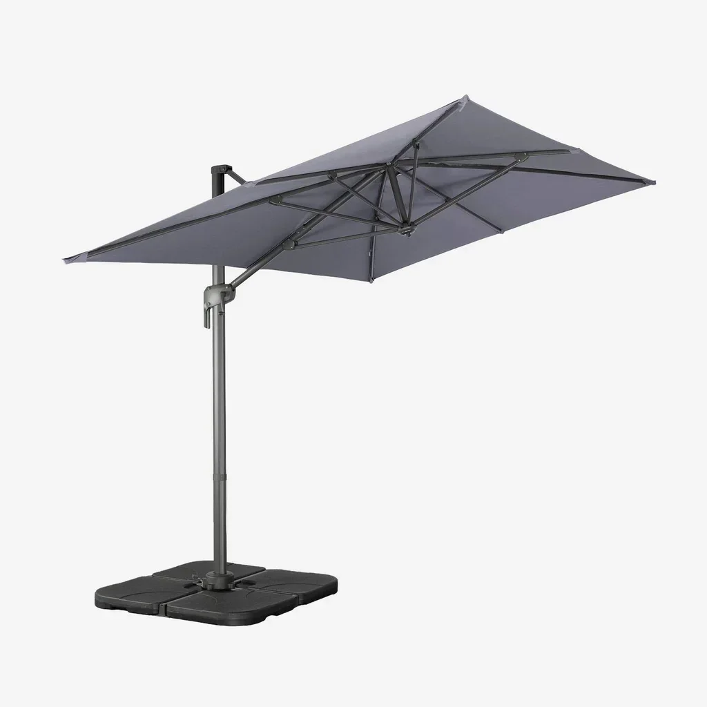 Cantilever Parasol Rectangular 2x3m with 4 Weighted Base Plates 50x50cm