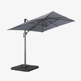 Cantilever Parasol Rectangular 2x3m with 4 Weighted Base Plates 50x50cm