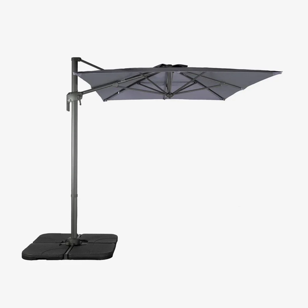 Cantilever Parasol Rectangular 2x3m with 4 Weighted Base Plates 50x50cm