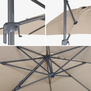 Cantilever Parasol Rectangular 2x3m with 4 Weighted Base Plates 50x50cm