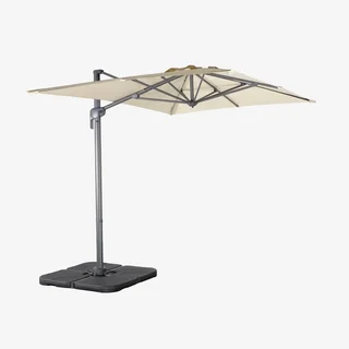 Rectangular Cantilever Parasol 2x3m with 4 Base Plates Offset Umbrella