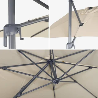 Rectangular Cantilever Parasol 2x3m with 4 Base Plates Offset Umbrella