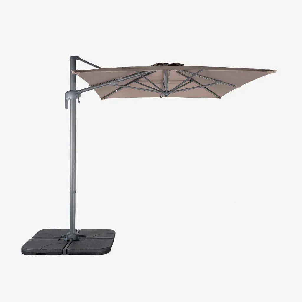 Cantilever Parasol Rectangular 2x3m with 4 Weighted Base Plates 50x50cm