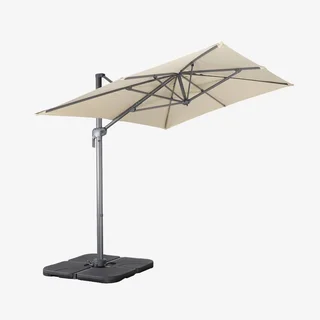 Rectangular Cantilever Parasol 2x3m with 4 Base Plates Offset Umbrella