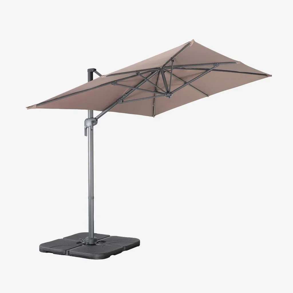 Cantilever Parasol Rectangular 2x3m with 4 Weighted Base Plates 50x50cm