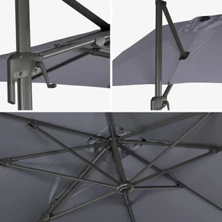 Cantilever Parasol Rectangular 2x3m with 4 Weighted Base Plates 50x50cm