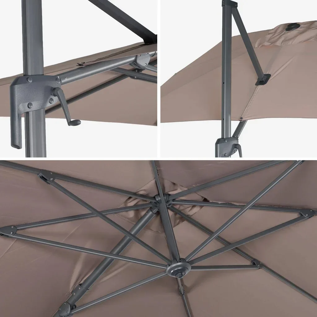 Cantilever Parasol Rectangular 2x3m with 4 Weighted Base Plates 50x50cm