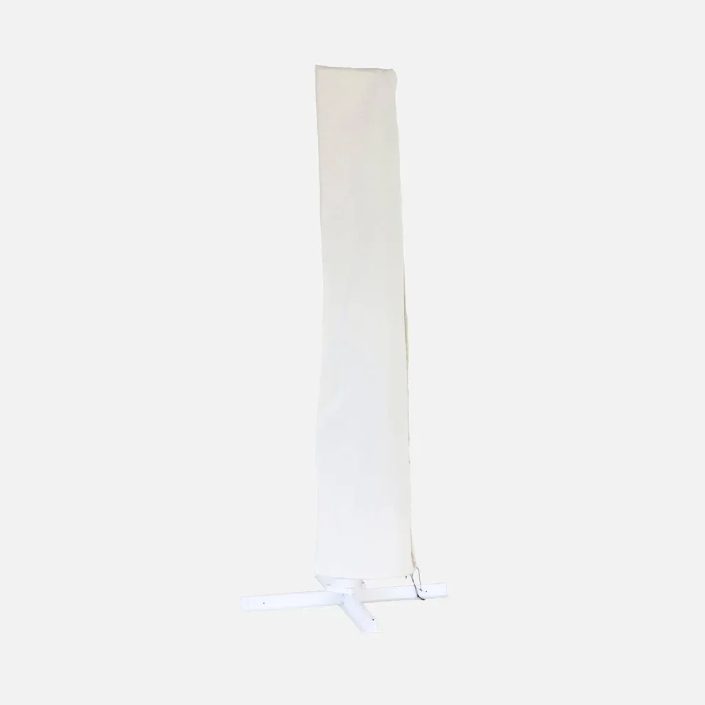 Parasol excentré carré 3x3 m mât aluminium effet bois Falgos