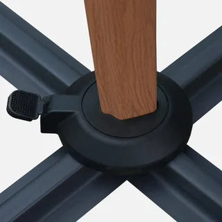 Parasol excentré carré 3x3 m mât aspect bois Étretat