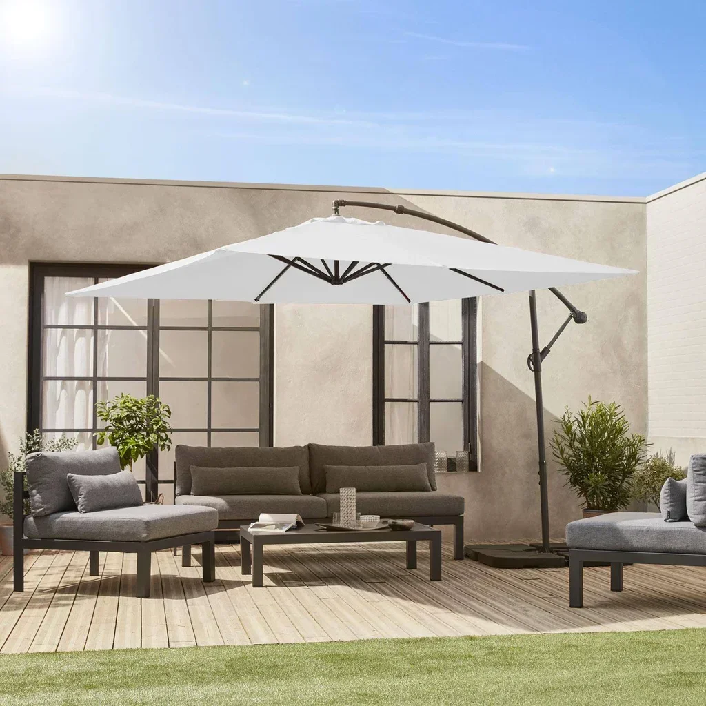 Parasol excentré carré 3x3m Hardelot déporté moderne jardin