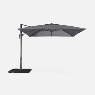 Offset square patio umbrella 3x3m aluminum duck blue tiltable Falgos