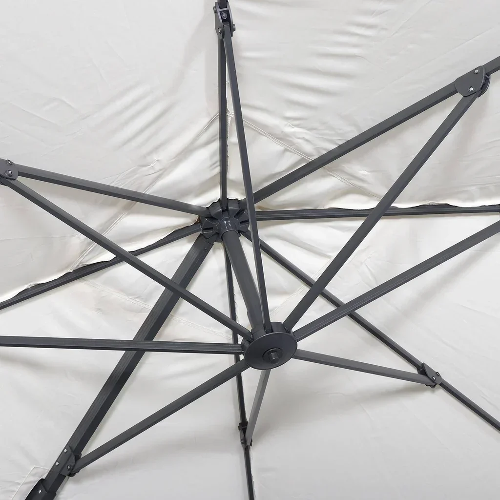 Freitragender Quadratischer Sonnenschirm 3x3m Falgos Aluminium Entenblau Neigbar