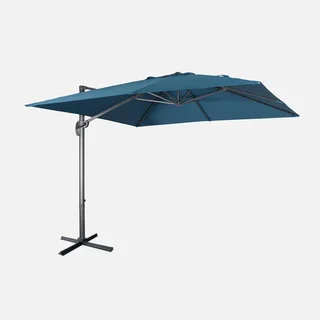 Offset square cantilever umbrella 3x3m aluminum duck blue Falgos