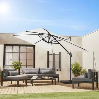 Offset Square Cantilever Parasol 3x3m Falgos Aluminium Duck Blue Tilt