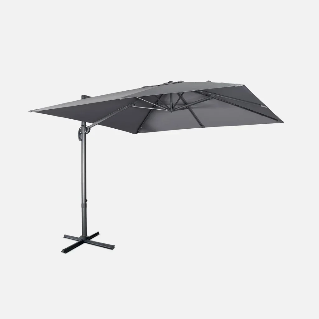 Freistehender quadratischer Sonnenschirm 3x3m Aluminium Entenblau neigbar Falgos