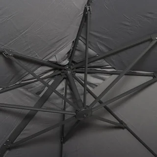 Offset square patio umbrella 3x3m aluminum duck blue tiltable Falgos