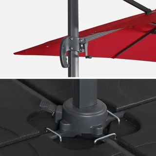 Offset Square Patio Umbrella 3x3m Aluminum Duck Blue Falgos