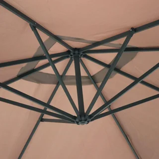 Parasol déporté carré 3x3m Hardelot - Toile polyester hydrofuge avec manivelle anti-retour et pied croix pour terrasse et jardin