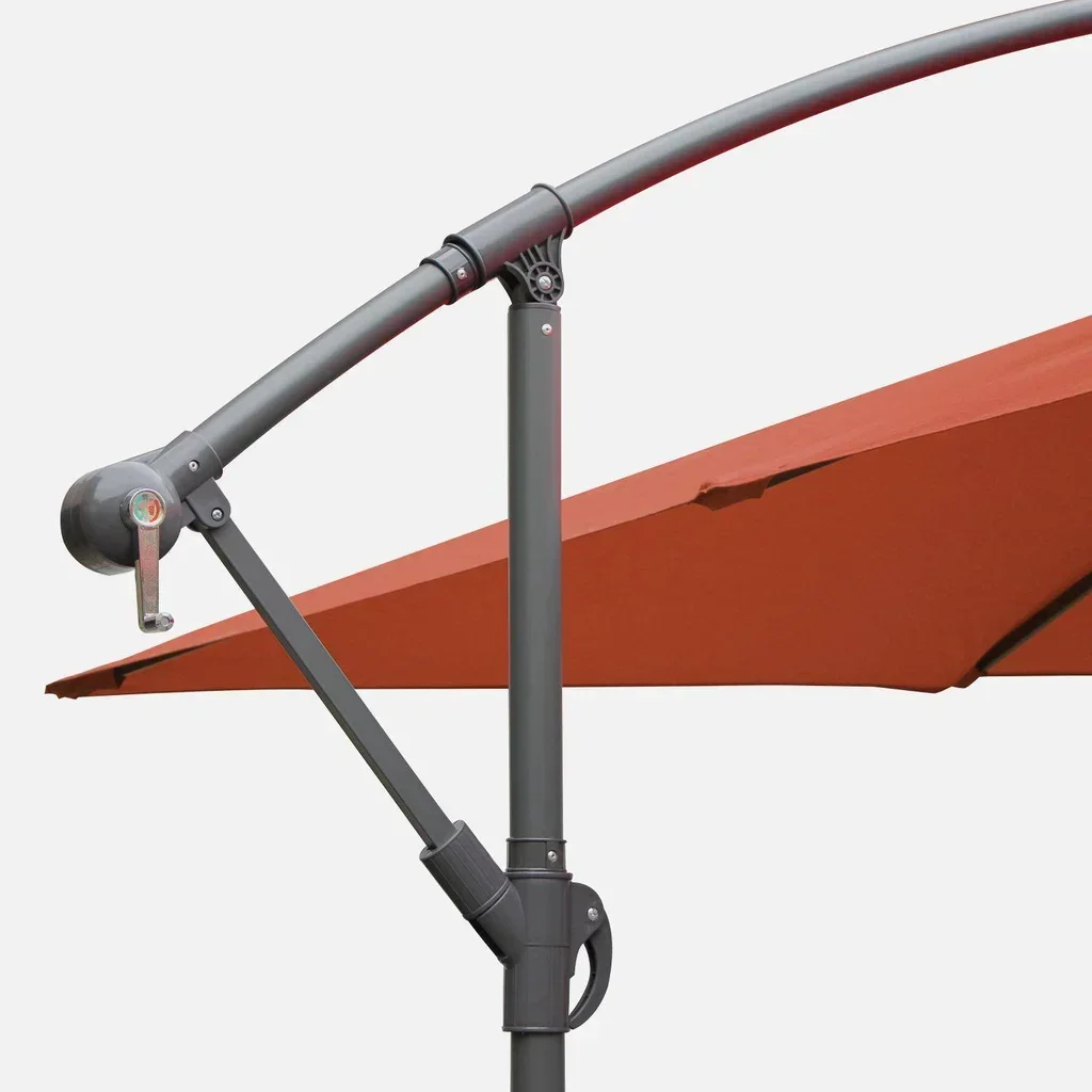 Parasol déporté carré 3x3m Hardelot avec manivelle et toile hydrofuge