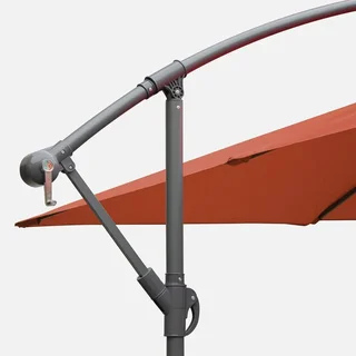 Parasol déporté carré 3x3m Hardelot avec manivelle et toile hydrofuge