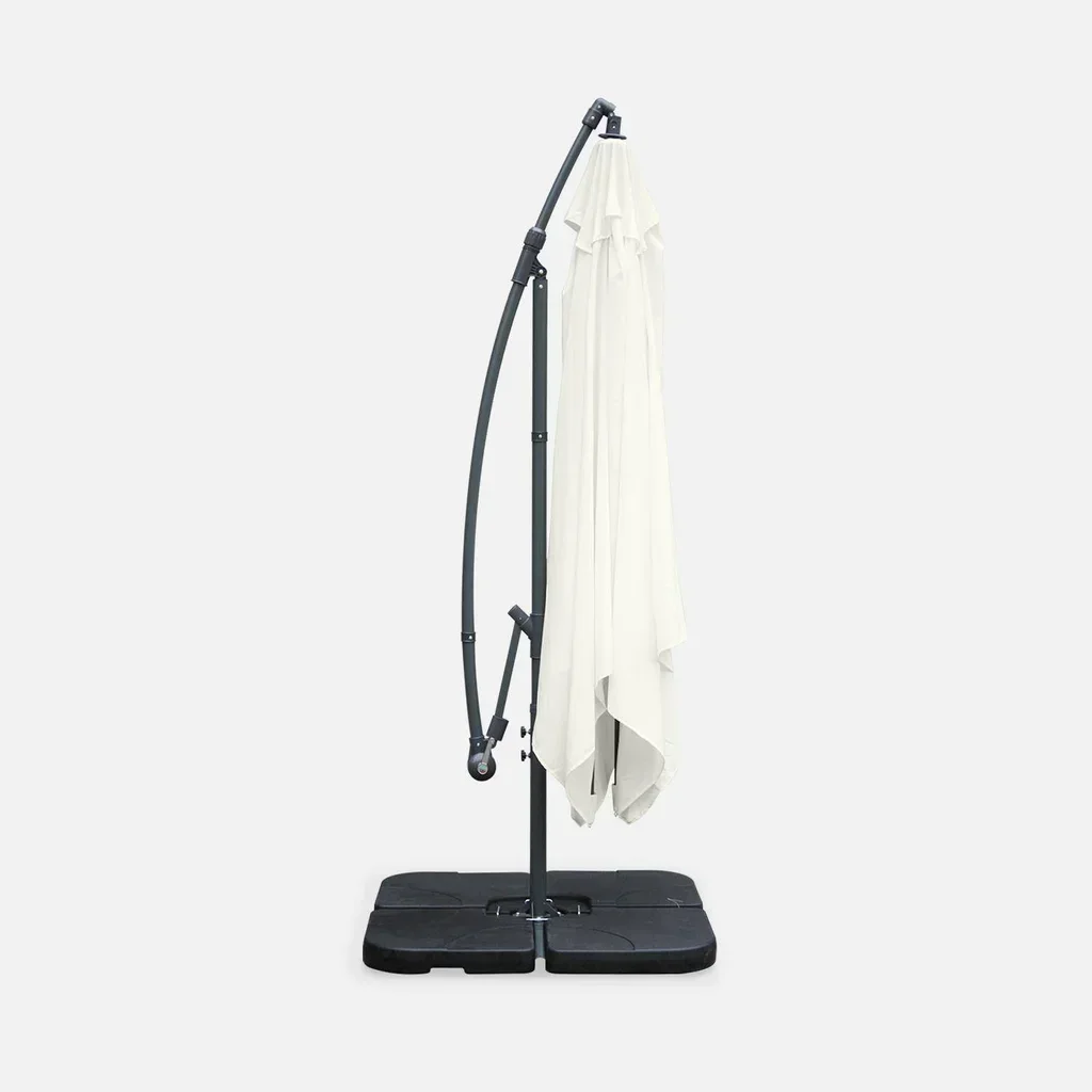 Parasol excentré carré 3x3m Hardelot déporté moderne jardin