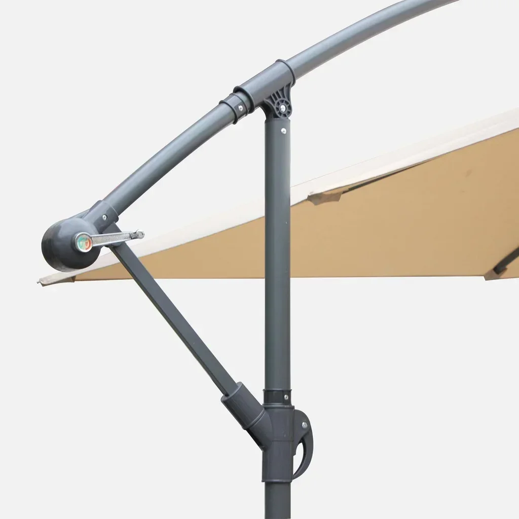 Parasol excentré carré 3x3m Hardelot gris anthracite jardin moderne