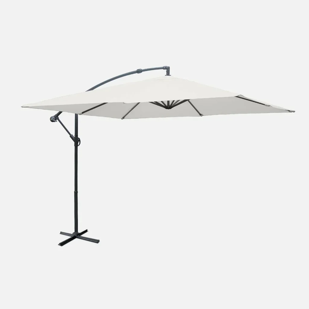 Parasol excentré carré 3x3m Hardelot déporté moderne jardin
