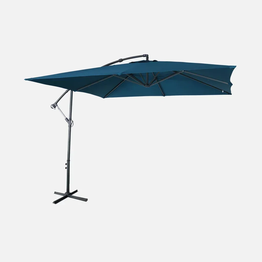 Parasol excentré carré 3x3m Hardelot moderne jardin terrasse