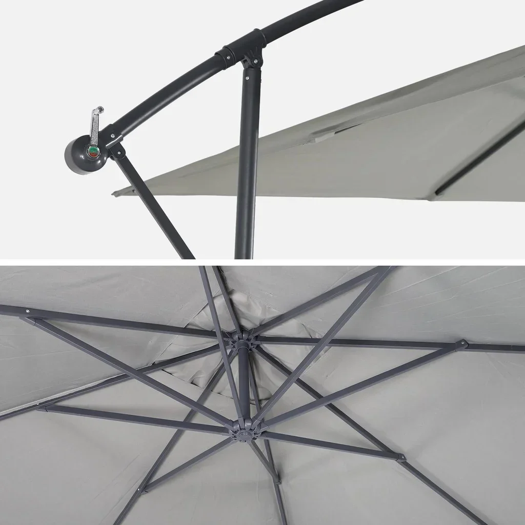 Parasol excentré carré 3x3m Hardelot jardin moderne déporté