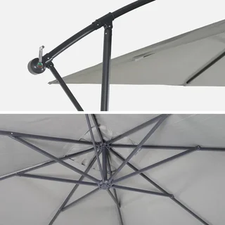 Parasol excentré carré 3x3m Hardelot jardin moderne déporté