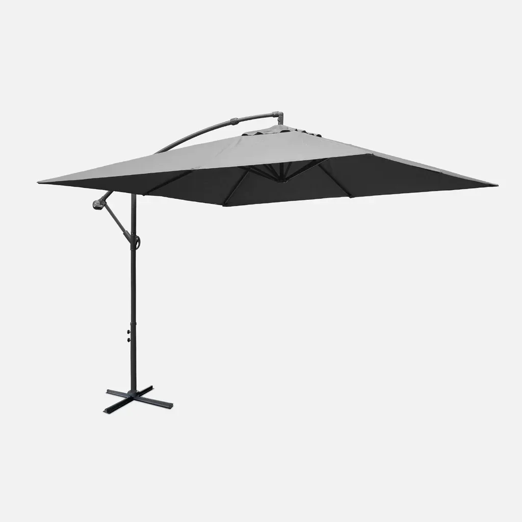 Parasol déporté carré 3x3m Hardelot moderne et chic